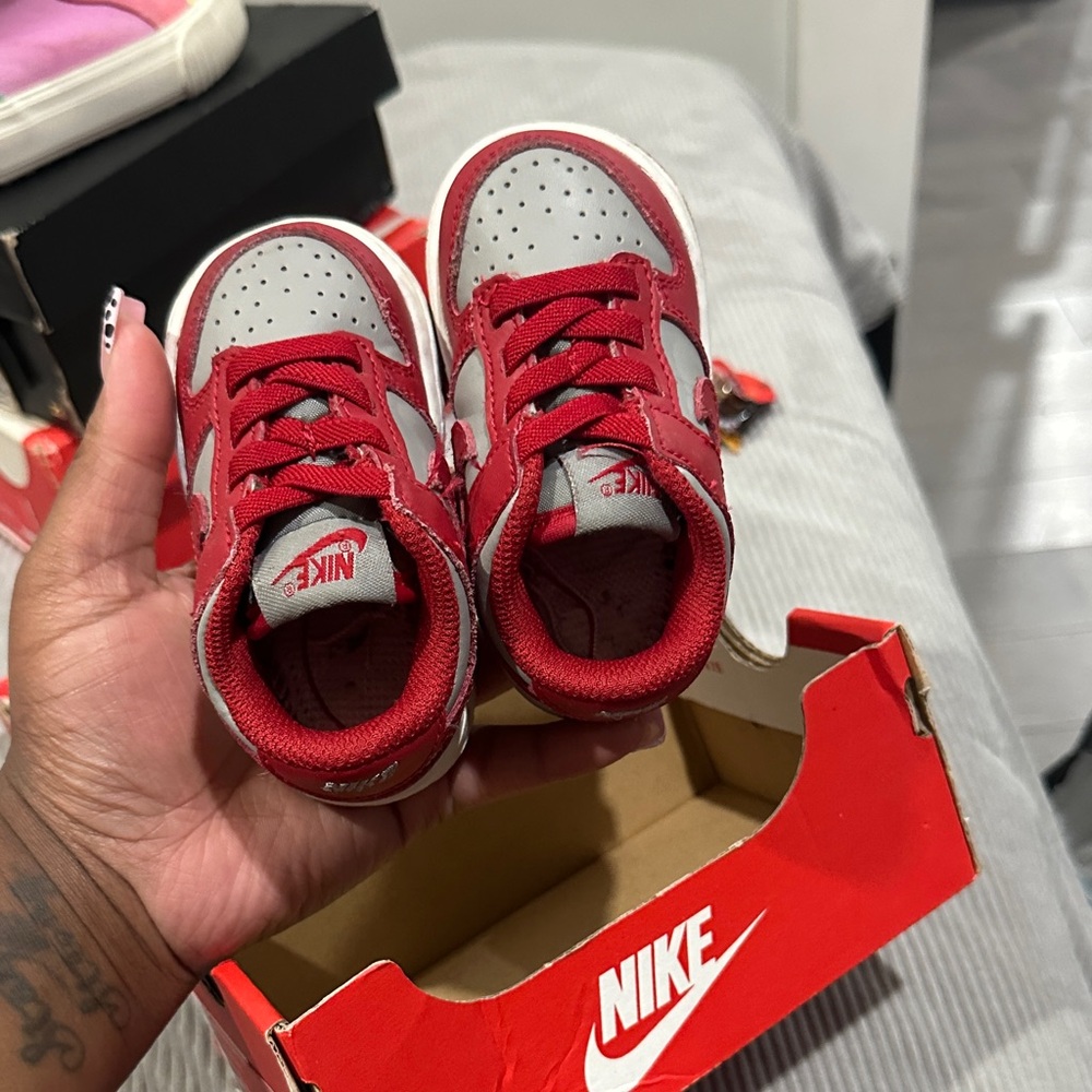 Nike Kids Red and White Sneakers